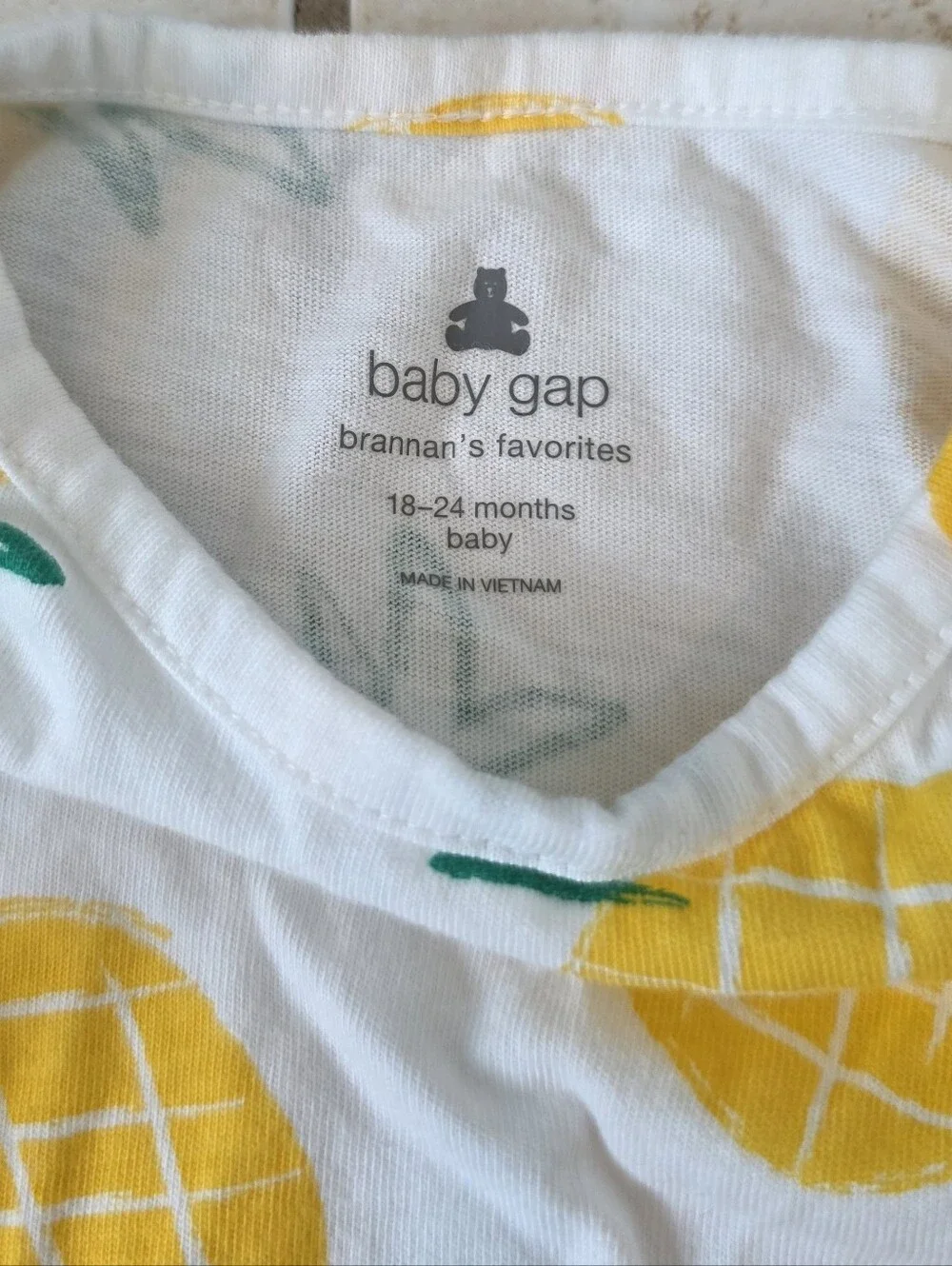 GAP White One-Piece with Yellow Pineapple Print